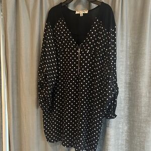 Black Polka Dot flowy shirt